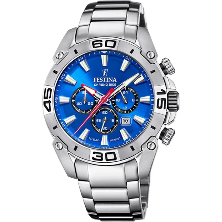 Festina Herren Uhr F20543/2 Chrono Bike Edelstahl, blau