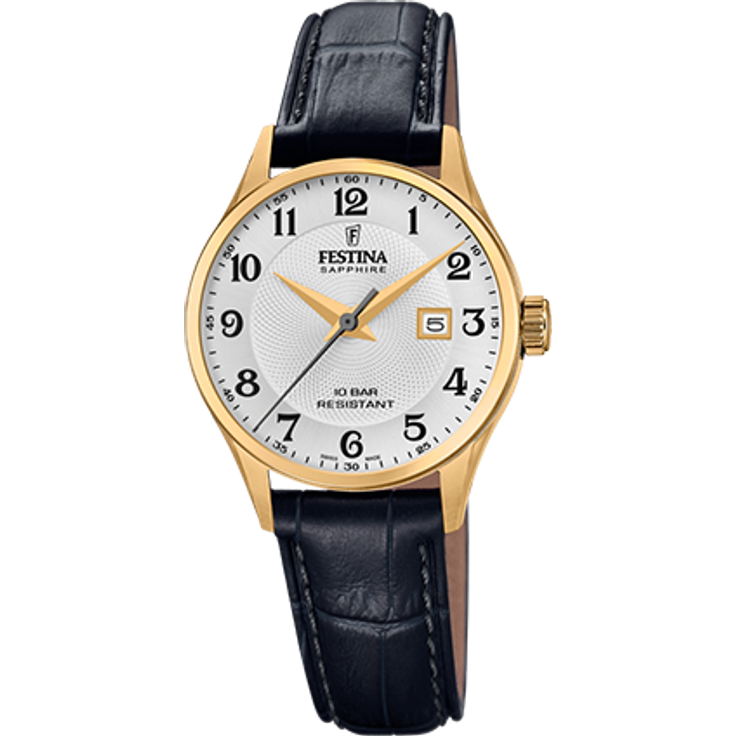 Festina Damenuhr F20011 5 Swiss Made vergoldet, Analoguhr, gold