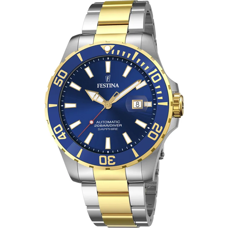Festina Sport F20532-1 Automatic Diver Uhr 20ATM, Saphirglas, bicolor