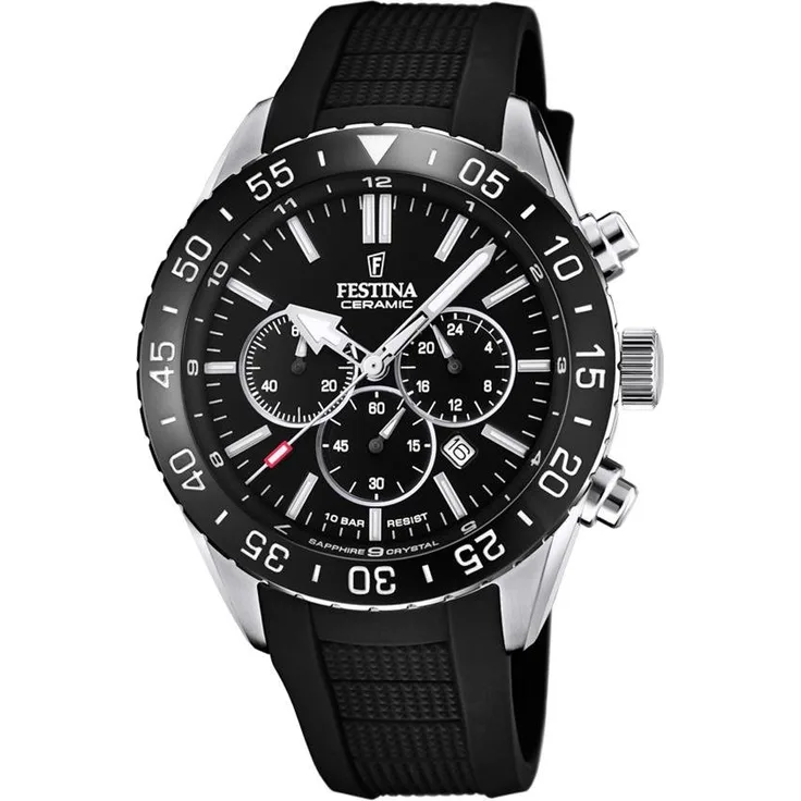 Festina Herren Uhr F20515/2 Chronograph Keramik schwarz