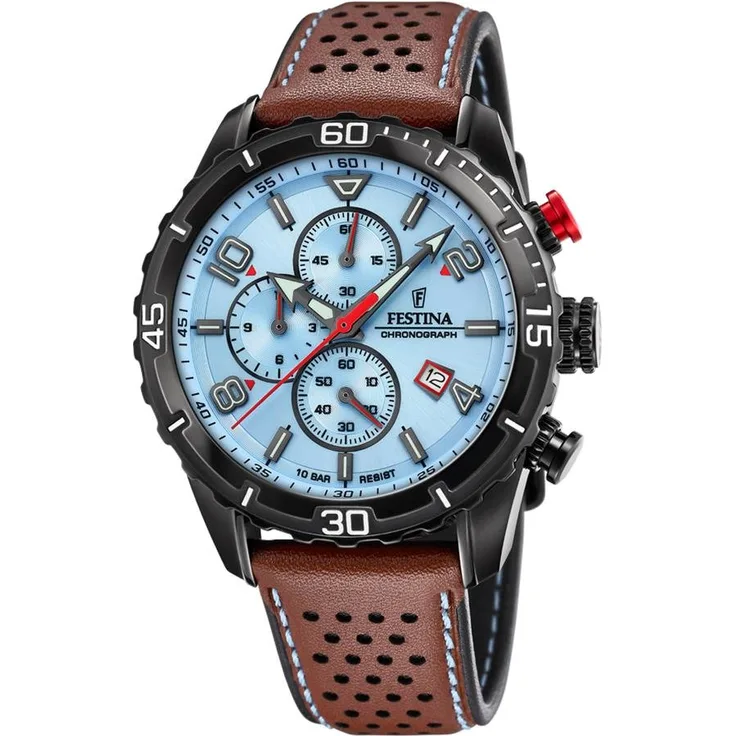 Festina Herren Uhr F20519/1 Chronograph Leder braun