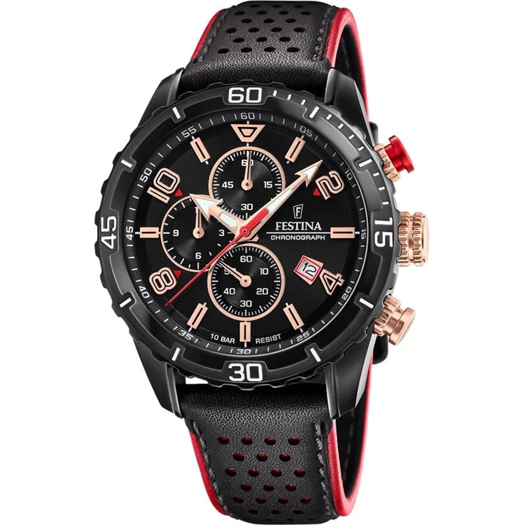 Festina Herrenuhr F20519 4 Chronograph Rosé vergoldet, Chronograph, gold