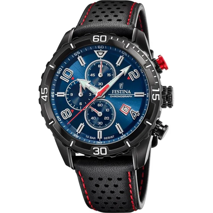 Festina Herren Uhr F20519/2 Chronograph Leder schwarz
