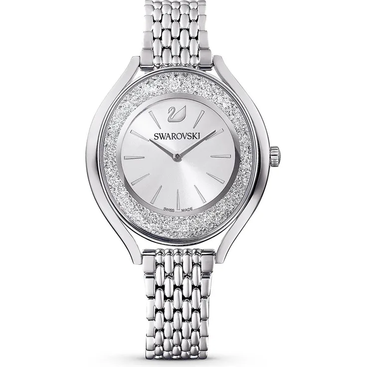 Swarovski Damenuhr 5519462 Crystalline Aura, Metallarmband, silberfarben, Edelstahl, Analoguhr, silber