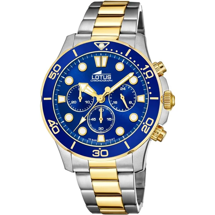 Lotus Herren Uhr 18757/1 Chronograph Edelstahl Bicolor