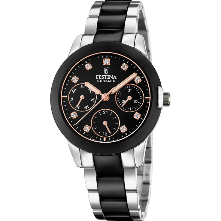 Festina Damen Uhr F20497/3 Multifunktion mit Swarovski Kristalle