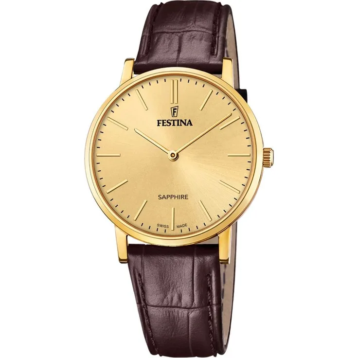 Festina Herren Uhr F20016/2 Swiss Made vergoldet