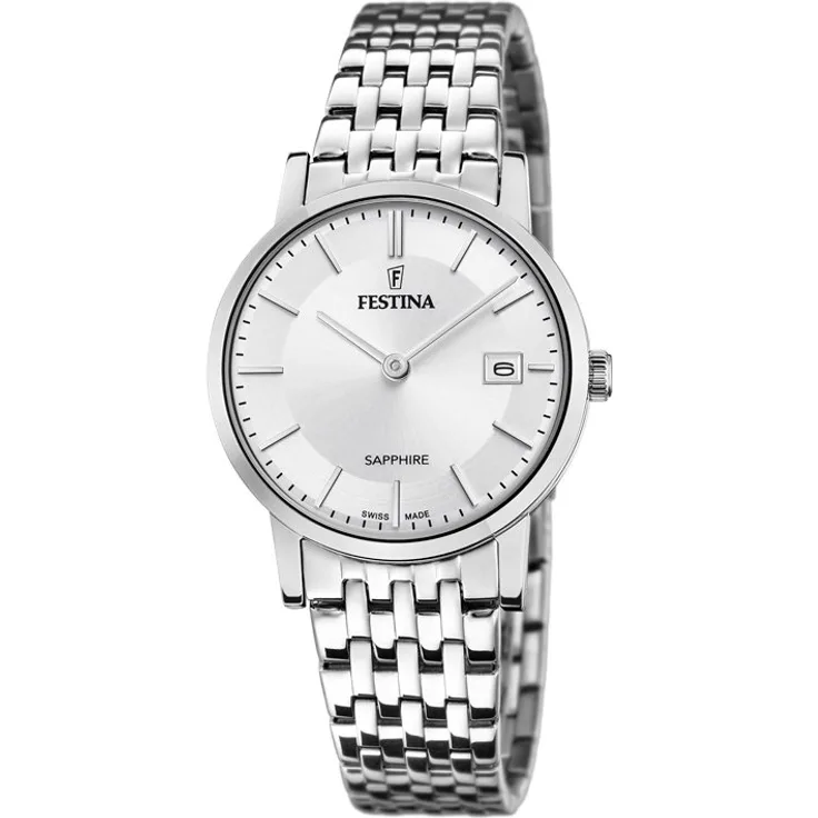 Festina Damenuhr F20019 1 Swiss Made Edelstahl, Analoguhr 
