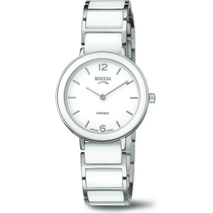 Boccia Damen Uhr 3311-01 Keramik weiß