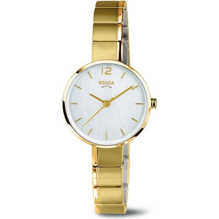 Boccia Damen Uhr 3308-03 Titan vergoldet