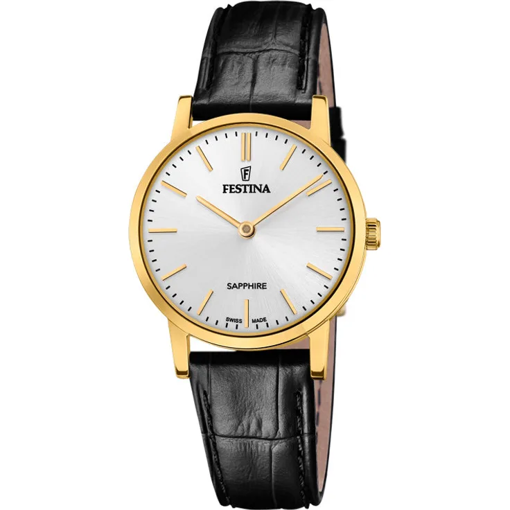 Festina Damen Uhr F20017/1 Swiss Made vergoldet