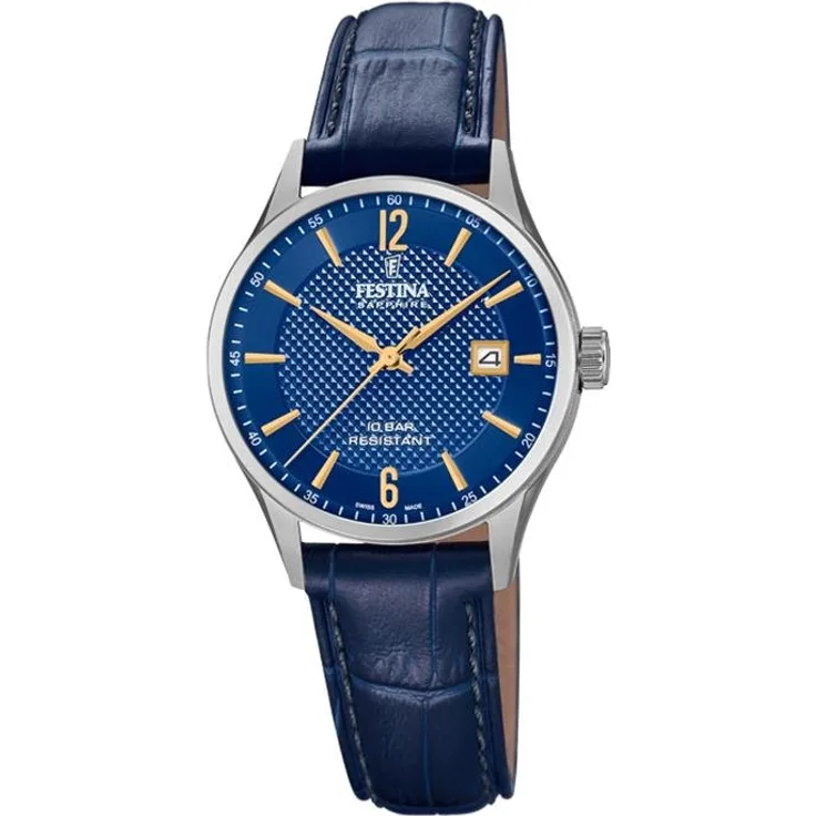 Festina Damen Uhr F20009/3 Swiss Made Leder Quarz