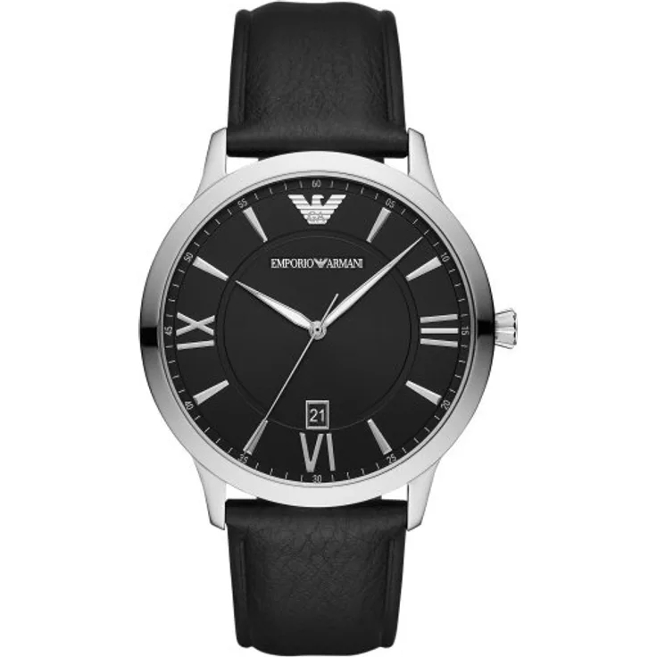 Emporio Armani Herren Uhr AR11210 Giovanni Edelstahl, Leder