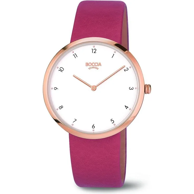 Boccia Damen Uhr 3309-05 Titan vergoldet