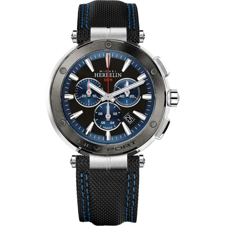 Michel Herbelin Herrenuhr 37688 AG65 Newport Chronograph, Uhrenarmband 