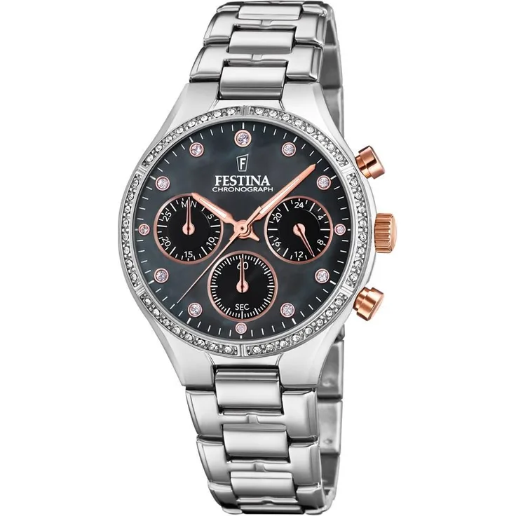 Festina Uhr für Damen F20401/4 Chronograph perlmutt
