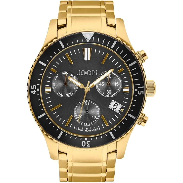 JOOP! Herrenarmbanduhr 2030895 Chronograph, Edelstahl IP gold