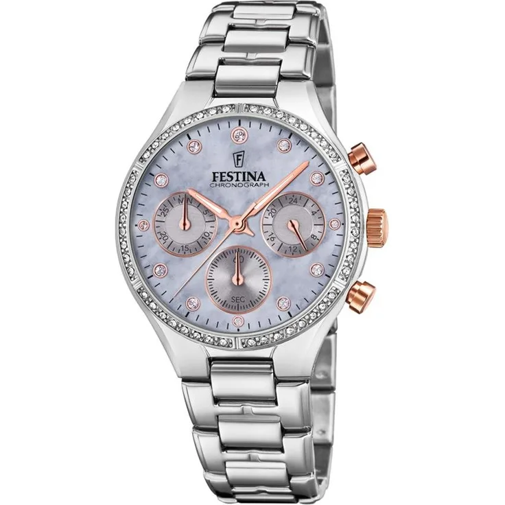 Festina Damen Uhr F20401-3 Chronograph perlmutt Bicolor