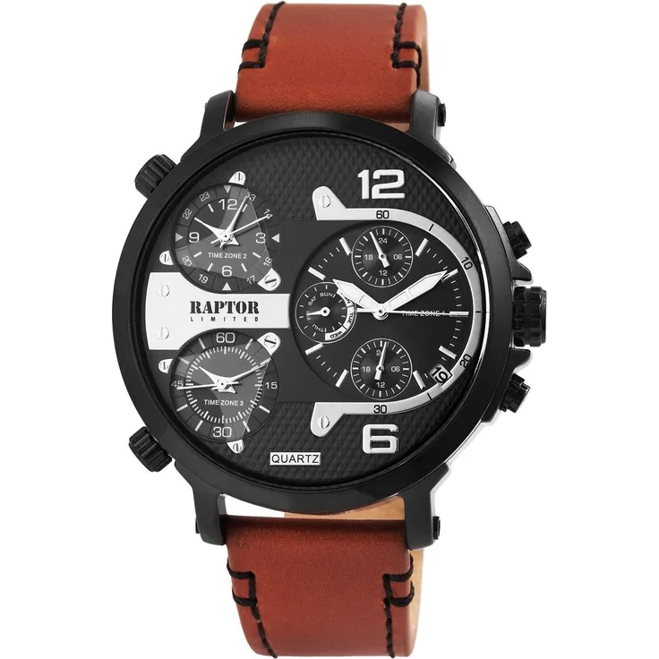 Raptor Herrenarmbanduhr RA20130-006 Leder Chronograph