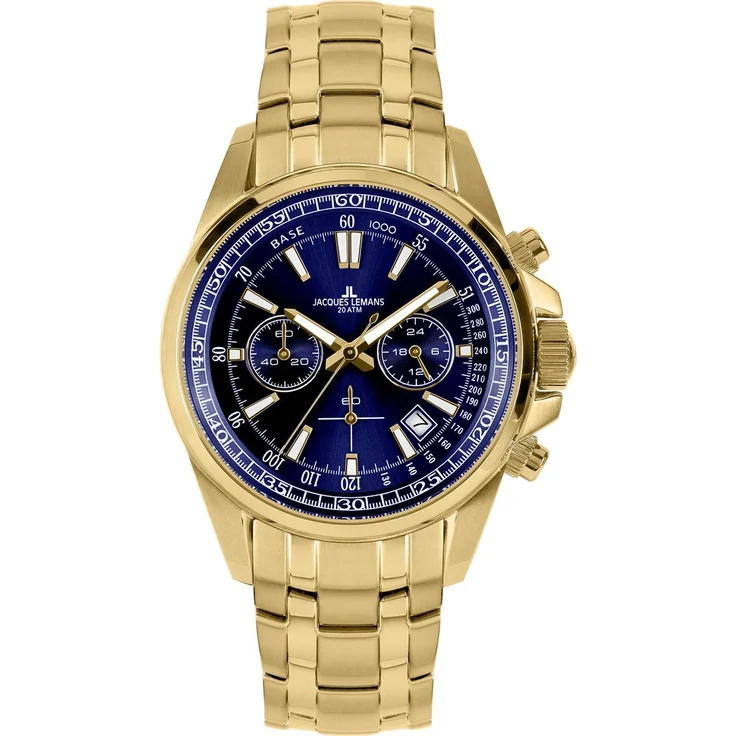 Jacques Lemans Herrenuhr Liverpool 1-2117O Chronograph, Edelstahl vergoldet – Bild 1