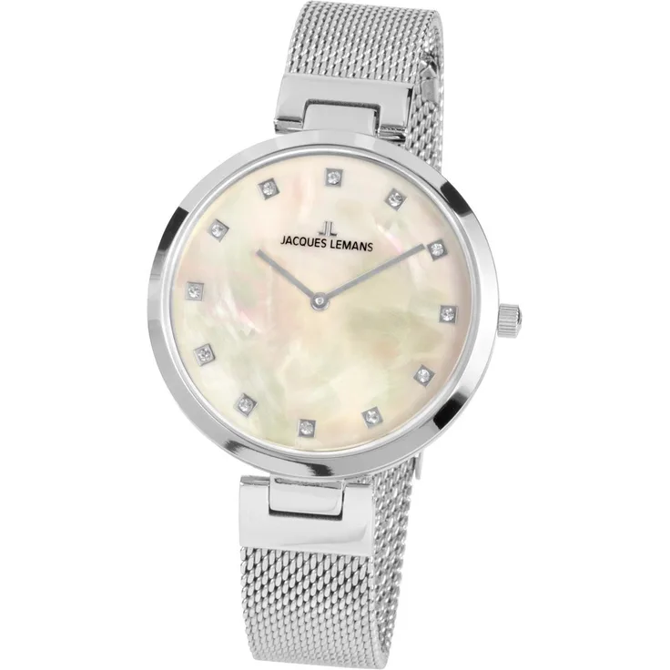 Jacques Lemans Damen Uhr 1-2001C Milano perlmutt Edelstahl