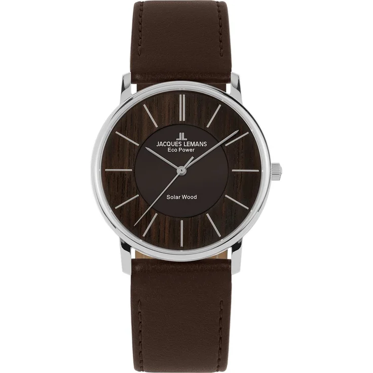 Jacques Lemans Damenuhr Power Solar 1 2106A veganes Leder braun, Analoguhr, braun – Bild 1
