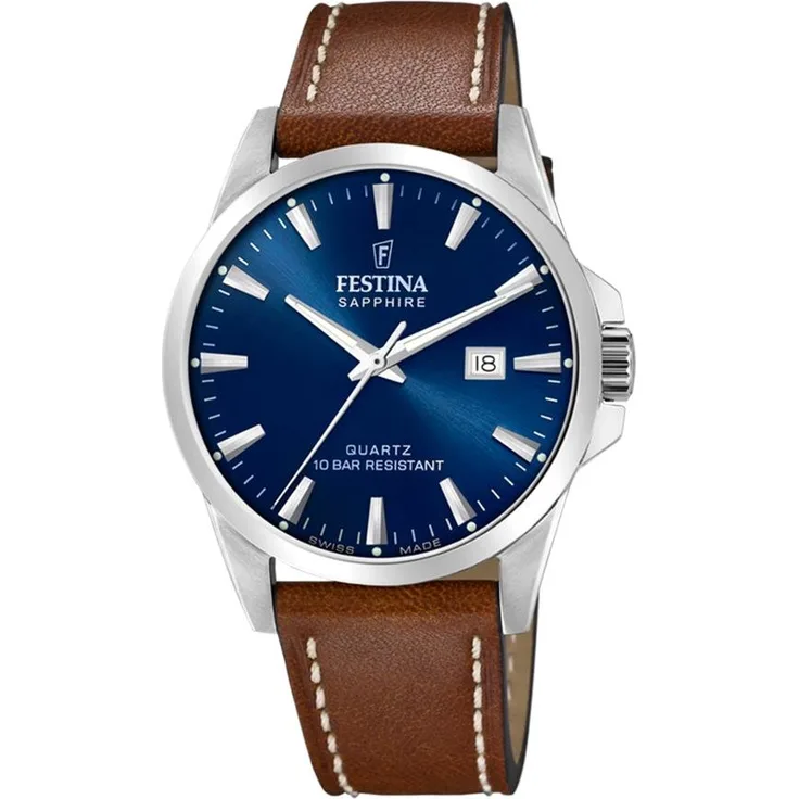 Festina Herren Uhr F20025/3 Edelstahl, Swiss Made