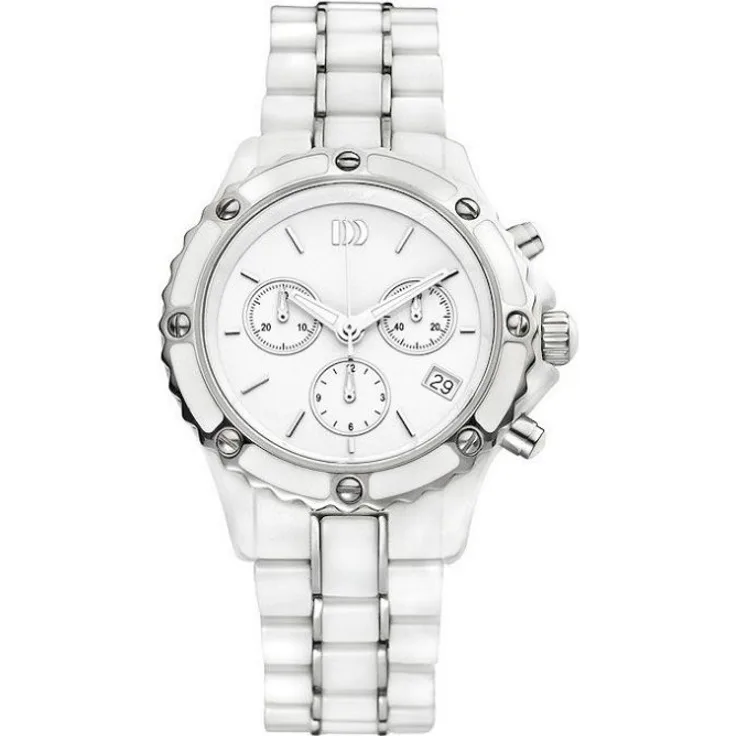 Danish Design Armbanduhr Damen IV62Q961 Chronographen Keramikuhren, Quarzuhr, 38 mm, weiß