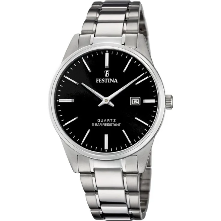 Festina Armbanduhr Herren Chronograph F20511 4 Stahlband Klassisch, Analoguhr, 34 mm, silber