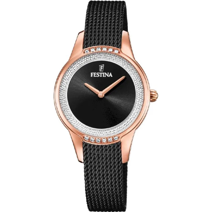 Festina Armbanduhr Damen F20496 2 Mademoiselle, Analoguhr, 25 mm, schwarz