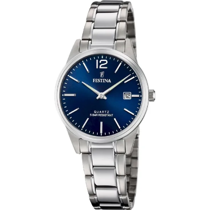 Festina Armbanduhr Damen F20509 3 Stahlband Klassisch, Analoguhr, silber