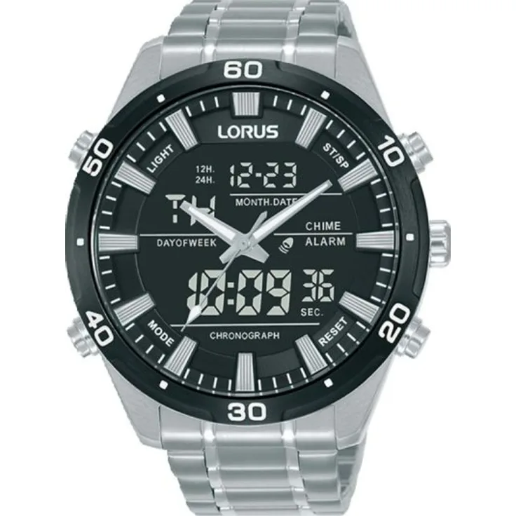 Lorus Armbanduhr Herren Chronograph RW649AX9, Quarzuhr, 46 mm, silber