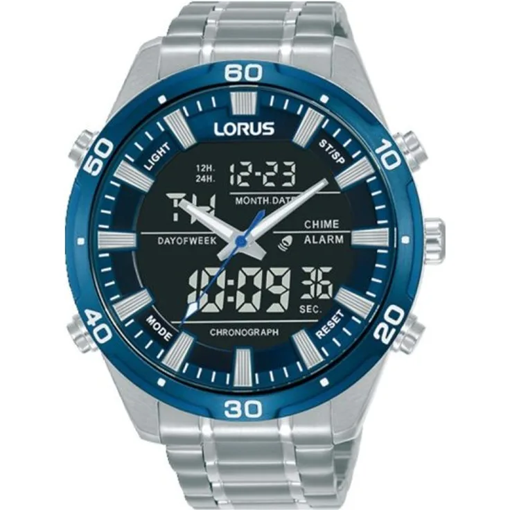 Lorus Armbanduhr Herren Chronograph RW647AX9, Quarzuhr, 46 mm, silber