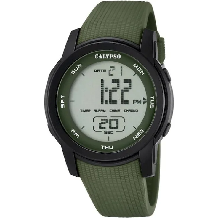 CALYPSO Armbanduhr Herren K5698 4 digital for Man Sport, Digitaluhr, 46 mm, grün