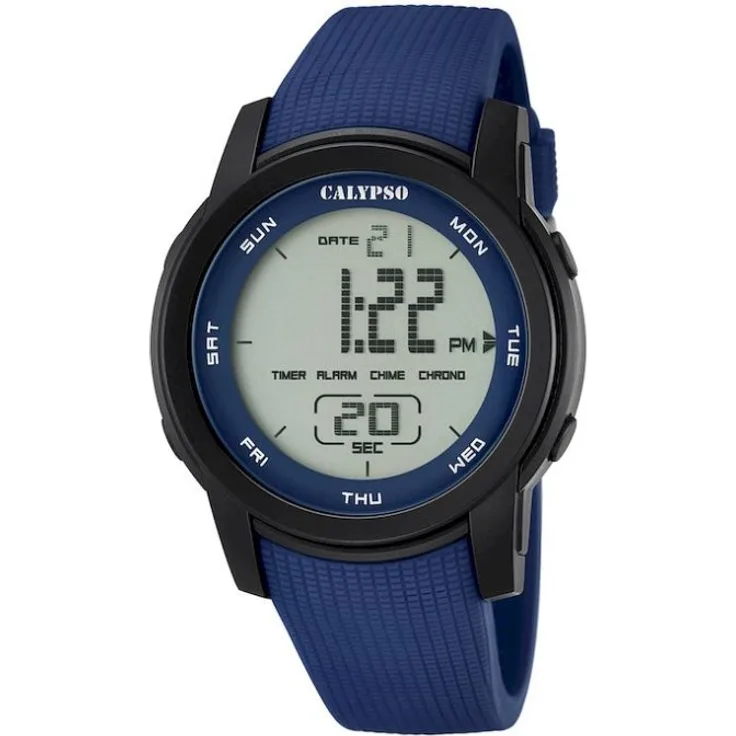 CALYPSO Armbanduhr Herren K5698 2 digital for Man Sport, Digitaluhr, 46 mm, blau