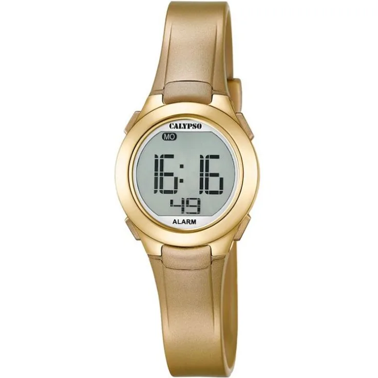 CALYPSO Armbanduhr Damen K5677 3 Boy Lady Sport, Digitaluhr, 27 mm, gold