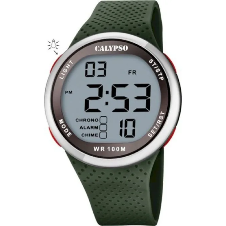 Calypso Armbanduhr Herren Chronograph K5785 5 COLOR SPLASH, Quarzuhr, 30 mm, grün