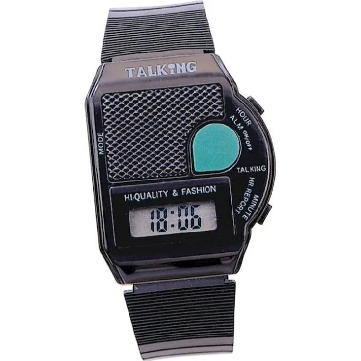 Sprechende Armbanduhr Atlanta 6694, Digitaluhr, schwarz