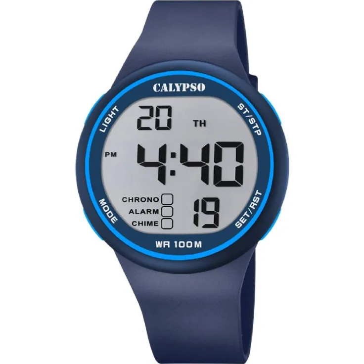 Calypso Armbanduhr Herren Chronograph K5795 3 COLOR SPLASH, Digitaluhr, 35 mm, blau