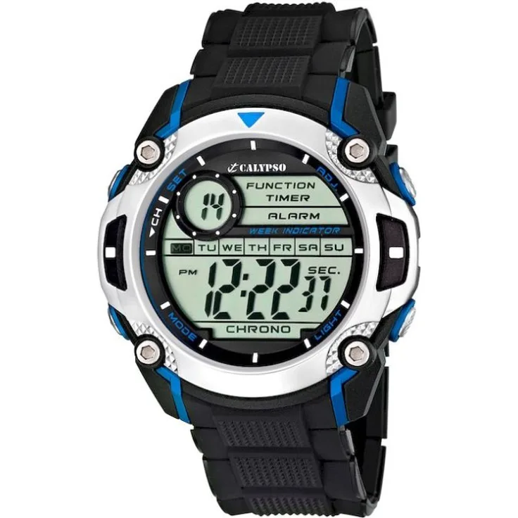 CALYPSO Armbanduhr Herren K5577 2 Multifunktion Sport, Digitaluhr, 47 mm, schwarz