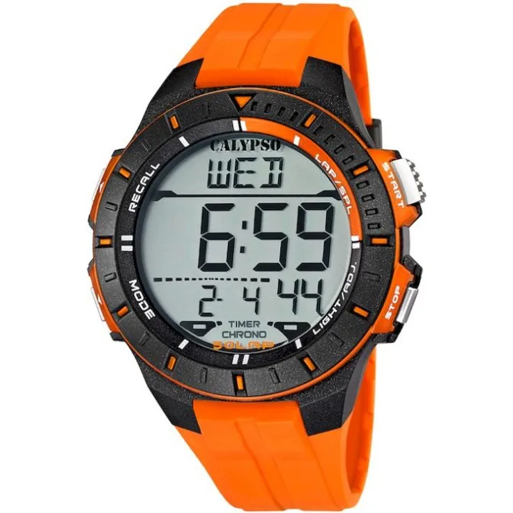 CALYPSO Armbanduhr Herren K5607 1 Multifunktion Sport, Digitaluhr, 46 mm, orange
