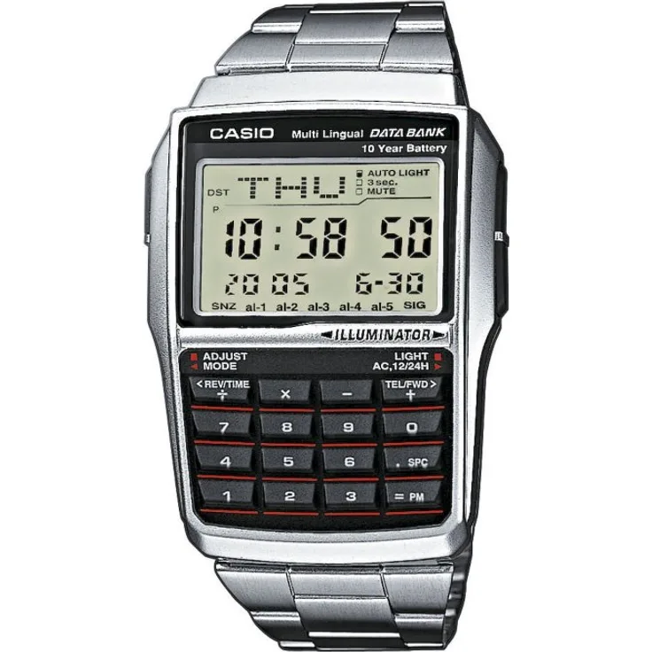 Casio Armbanduhr Herren Chronograph Casio Collection DBC 32D 1AES, Quarzuhr, 37 mm, silber