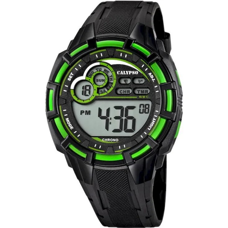 CALYPSO Armbanduhr Herren K5625 3 Multifunktion Sport, Digitaluhr, 45 mm, schwarz
