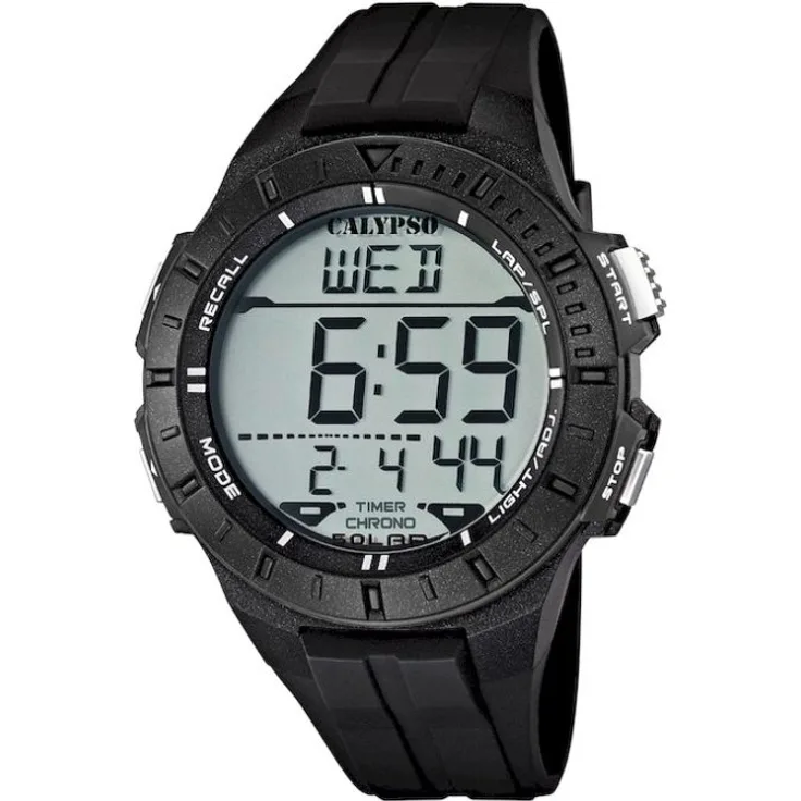 CALYPSO Armbanduhr Herren K5607 6 Multifunktion Sport, Digitaluhr, 46 mm, schwarz