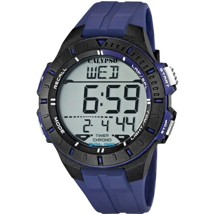 CALYPSO Armbanduhr Herren K5607 2 Multifunktion Sport, Digitaluhr, 46 mm, blau