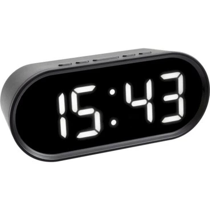 TFA digitaler Wecker mit LED Leuchtziffern 60.2025.01 schwarz – Bild 1