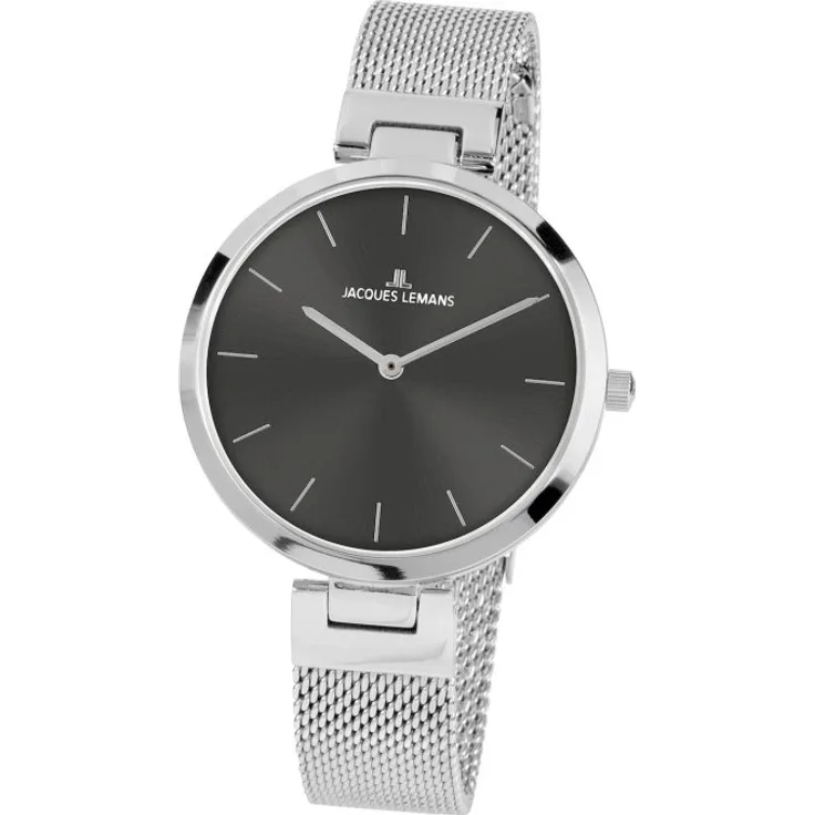 Jacques Lemans Armbanduhr Damen Milano Classic 1 2110A, Quarzuhr, 34 mm, silber