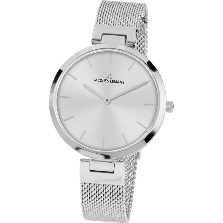 Jacques Lemans Armbanduhr Damen Milano Classic 1 2110B, Quarzuhr, 34 mm, silber