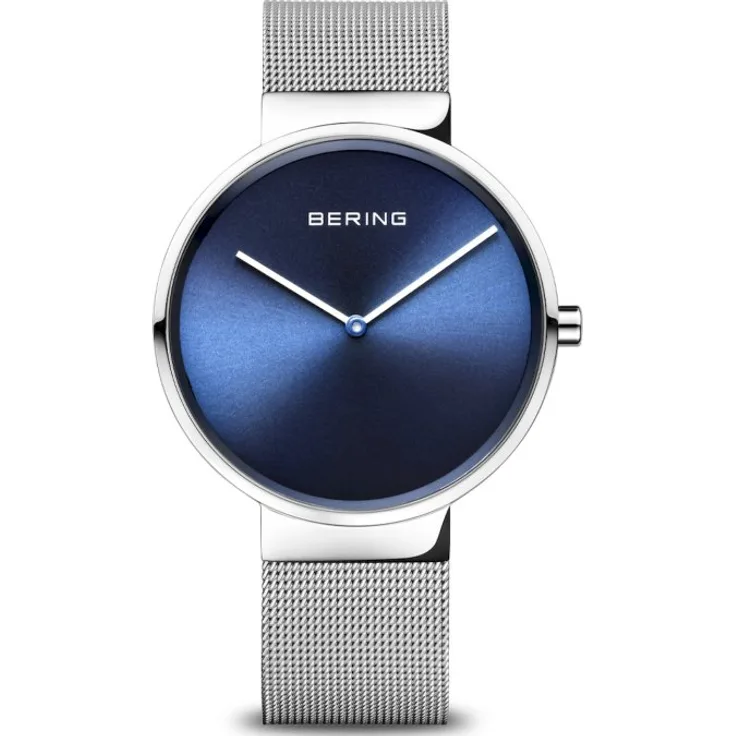 Bering Armbanduhr Damen Classic silber glänzend 14539 007, Quarzuhr, 39 mm, silber