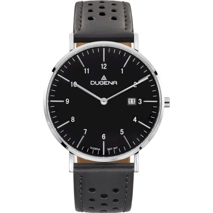Dugena Armbanduhr Herren Chrono Manhattan Modern Classic 4460898, Quarzuhr, 40 mm, schwarz